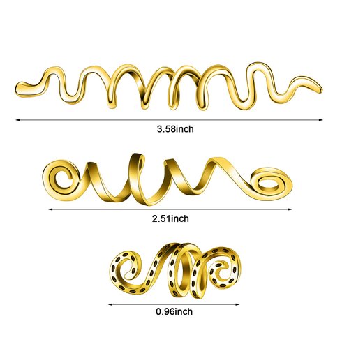 12 Pcs Braid Hair Accessories Celtic Hair Jewelry Alloy Dreadlock Accessories Loc Jewelry Hair Braid Coil Jewel Hair Cuffs Snake Hair Clips for Women (Gold, Silver, Vintage Style)