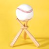 Honoson Baseball Stand Baseball Holders for Balls Display Wooden Baseball Bat Display Stand Holder Display Baseball Centerpieces for Tables for Kids and Sports Lover(1 Pack)