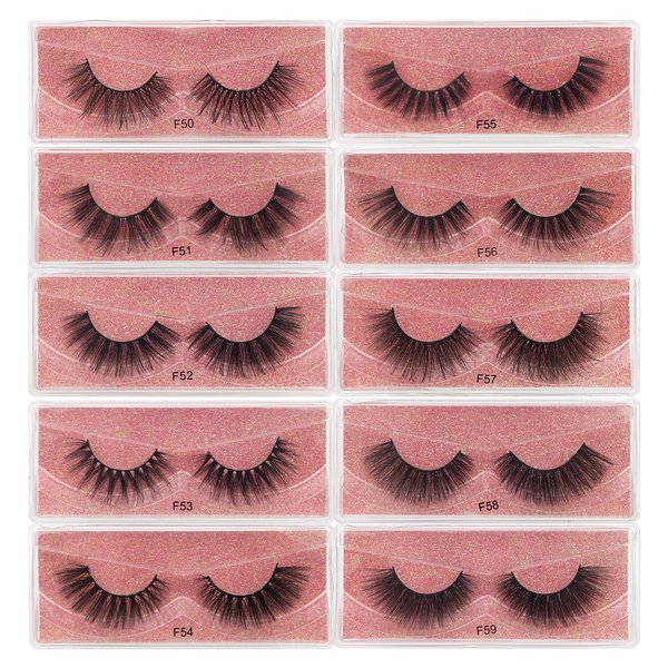 Wholesale Lashes 10/20/30/40/50 pairs Artificial 3D Lashes Natural False Lashes Makeup Lashes (mix 10pair) (1)