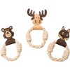 SPOT Dura-Fused Leather Animal Rings - Rope Dog Toy, Made with Real Leather and Jute Fabric, Durable Rope Ring is Great for Tugging and Chewing - 11in, Assorted Styles, 1 Piece