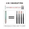 BeauFairy 4 in 1 Makeup Pen, Eye Liner, Brow Liner, Lip Liner, Highlighter Pen, All in One Waterproof Long-Lasting Multi-function Beauty Pencil, Facial Makeup Easy Carry Cosmetic for Wedding Party