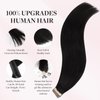 MAXITA Hair Extensions Tape in Natural Black Hair Extensions Tape in Extensions Remy Human Hair Seamless Straight Human Hair Extensions 22 Inch 20pcs 50g Real Human Hair for Women
