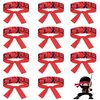 ZOIIWA 24 Pcs Karate Headband Party Decorations and Favors - Themed Headbands for Kids, Boys, Girls, Adults - 2.9 Feet Long, Red
