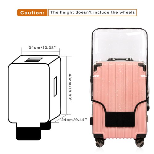 FABULWAY 3PCS Clear PVC Suitcase Cover Protectors Transparent Luggage Cover Waterproof Wheeled Suitcase Dust Cover Dustproof Travel Luggage Sleeve Protector 20"+24" 28" (3PCS Upgraded)