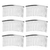 Senkary 10 Pieces Hair Comb Clip Metal Wire Hair Combs Wedding Veil Combs (20 Teeth, Silver)