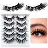 LuckForever 8D Curly False Eyelashes Faux Mink Lashes Full Wispy Fake Eyelash Extension Natural Look Lash Fluffy False Eye Lashes 5 Pairs Long Thick Volume Eyelashes Reusable Eye Lash
