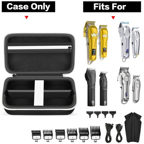 Case Compatible with KIKIDO for Novah for GLAKER for Ufree for FADEKING for GSKY for Romanda Professional Hair Clippers, Beard Trimmer Grooming Storage Holder for Hair Trimmers Set (Box Only)