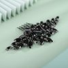 BERYUAN Women Girls Bridal Black Crystal Rhinestone Wedding Hair Comb Teardrop Rhinestone Wedding Headpiece Silver Gold Wedding Hair Accessories Bridal Headband for Brides Bridesmaid (black)
