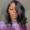 Aimery Bob Wig Human Hair Lace Front Wigs Pre Plucked HD Transparent Short Bob Lace Front Wigs Human Hair Brazilian Body Loose Wave Wear and Go Human Hair Wig (16Inch)