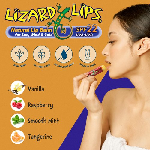 Lizard Lips SPF 22 Lip Balm - Original Vanilla 4 Pack (4)