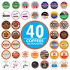 Coffee Pods Variety Pack Sampler, Assorted Single Serve Coffee for Keurig K Cups Coffee Makers, 40 Unique Cups - Great Coffee Gift