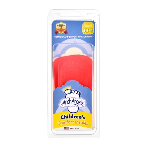 Arch Angels Children's Comfort Insoles - 3/4 Length Orthotic Arch Support for Kids (Childrens 13-1)