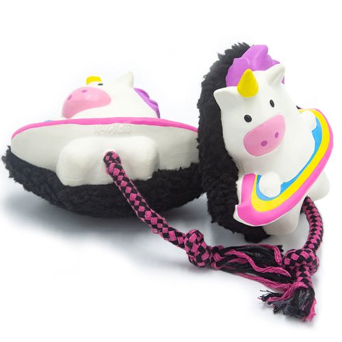 Max & Molly Snuggles Unicorn Dog Toy for Small to Medium Dogs, Includes Rope Chew for Soft Play & Teething Puppies, Light, Squeaky, Cute and Interactive Toys for Pets - Magic Mikey Unicorn