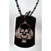 Skull ACE Cards Gambling Logo Symbols - Military Dog Tag Luggage Tag Key Chain Metal Chain Necklace