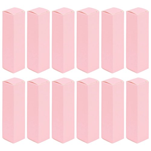 Framendino, 50 Pack Pink Kraft Paper Lipstick Boxes Rectangle Lipstick Bottle Boxes Reusable Lip Balm Packaging Cases Gift Wrapping Box for DIY Gift Packaging (3.3x0.79x0.79)
