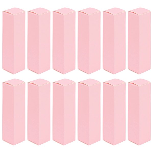 Framendino, 50 Pack Pink Kraft Paper Lipstick Boxes Rectangle Lipstick Bottle Boxes Reusable Lip Balm Packaging Cases Gift Wrapping Box for DIY Gift Packaging (3.3x0.79x0.79)