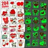 Partywind 204 Styles Luminous Valentine's Day Tattoos for Kids, Individually Wrapped Cut Tattoo Stickers for Valentines Party Supplies Favors, Classroom Prize Games, Heart Decorations