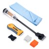 FOSHIO Multi-Purpose Window Tint Removal Tool Set with Long Handle Razor Blade Scraper, Retracted Metal Razor, Mini Plastic Scraper, Microfiber Cleaning Cloth, 20 Bonus Razor Blades