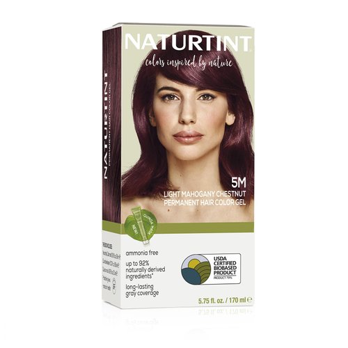 Naturtint Permanent Hair Color 5M Light Mahogany Chestnut (Pack of 1), Ammonia Free, Vegan, Cruelty Free, up to 100% Gray Coverage, Long Lasting Results (Packaging may vary)