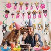 Coskingland Dog Birthday Party Decorations - 12PCS Cute Dog Birthday Decorations Boy Girl Dog Birthday Decorations Doggie Birthday Party Supplies Happy Birthday Banner Hanging Swirls Table Decor