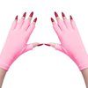 MelodySusie UV Gloves for Gel Nail Lamp, Professional UPF50+ UV Protection Gloves for Manicures, Nail Art Skin Care Fingerless Anti UV Glove Protect Hands from UV Harm (Pink)