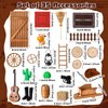 Cinnvoice 35 Pcs Cowboy Elf Doors House Kits Miniature Western Figures Dollhouse Accessories Set Elf Birthday Party DIY Craft for Boys Girls Garden Wall Table Indoor Outdoor Decor Christmas party Gift