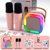 Mini Karaoke Machine for Kids & Adults,Portable Bluetooth Speaker with 2 Wireless Microphones, Toys Birthday Gifts for 3-12 Year Old Family Home Party