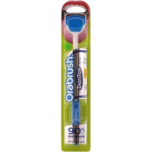 DenTek Orabrush Tongue Cleaner and Tongue Scraper 1 Count (Pack of 4) (Color May Vary)