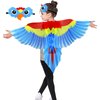 IROLEHOME Bird-Costume-Parrot-Wings for Kids with Bird Headbands, Boys Girls Eagle Dress-up Cape Halloween Party Favors Gifts