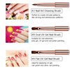 Ycyan 5Pcs Nail Art Brush Set Rhinestone Handle Gel Polish Nail Art Design Brushes with UV Gel Nail Brush, Nail Art Liner Brush, Nail Drawing Brush for Salon and Home DIY Manicure Rose Gold