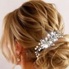 Latious Crystal Bride Wedding Hair Comb Silver Pearl Hair Pieces Rhinestones Bridal Hair Accessories for Women and Girls