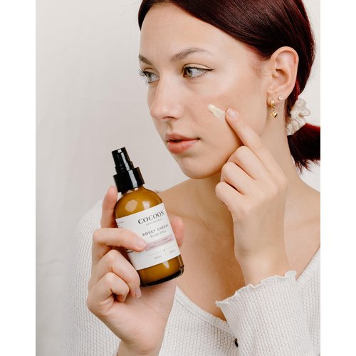 COCOON APOTHECARY Rosey Cheeks Facial Cream, Ecocert Cosmos Natural, Maintain Hydration, Sensitive/Dry/Normal Skin, Matte Finish, Rosehip Oil, Avocado Oil, Shea Butter, 3.3 fl oz