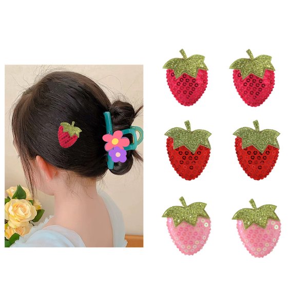 AACKS Girls Strawberry Hair Clips Stawberry Hair Pins Hair Accessories Little Girl Hair Accessories Stawberry Hair Barrettes