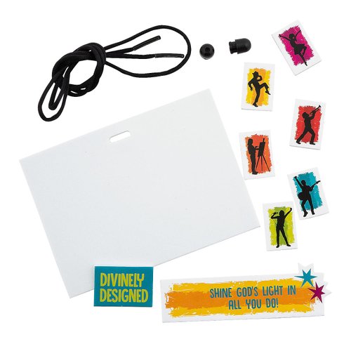 Fun Express Studio VBS Name Tag Necklace Craft Kit - Makes 12 - VBS Vacation Bible School Supplies/Decor