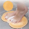 Hfpengzan Shower Foot & Back Scrubber, Wall Mounted Massage Pad, Silicone Bath Massage Cushion Brush with Suction Cups for Body Scrubber Improve Foot Circulation & Soothes Tired Feet (Orange)