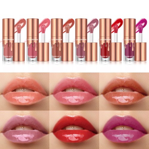 LANGMANNI Tinted Lip Oil, Vibrant High-Shine Moisturizing Lip Care, Six Distinct Shades With Versatile & Cruelty-Free 0.24 Fl oz (#03+06, 0.25 Fl Oz (Pack of 2))