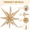 6 Pcs Star Foil Balloons One-Piece 14-Pointed Star Balloons 4D Starburst Cone Mylar Balloons 22inch Christmas Birthday Wedding Wedding Anniversary Party Supplies(Gold + Caramel Colour)