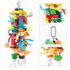 CRMADA Bird Toys, Parrot Chewing Toy, Multicolored Wooden Blocks Tearing Toys for African Grey Cockatiel Cockatoo and Medium Parrot