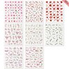 Flower Nail Art Stickers- 6 Sheets Cherry Blossoms Nail Stickers 3D Self-Adhesive Cherry Flowers Nail Designs Stickers Summer Nail Decals for Nail Art Manicure Decoration