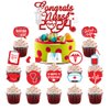 Nurse Graduation Party Decoration,2024 Glitter Red Nurses' Day Congrats Nurse Banner Nurses & Doctors Theme Garland Cake Cupcake Toppers for Nurses Week Nurses Day RN Graduation Party Supplies