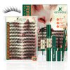 Lash Extension Kit KEYYOU Fox Family Lash Clusters Eyelash Extension Kit with Lash Bond and Seal,Tweezers,Remover and Brush for Fluffy DIY lash extension kit（HX02）