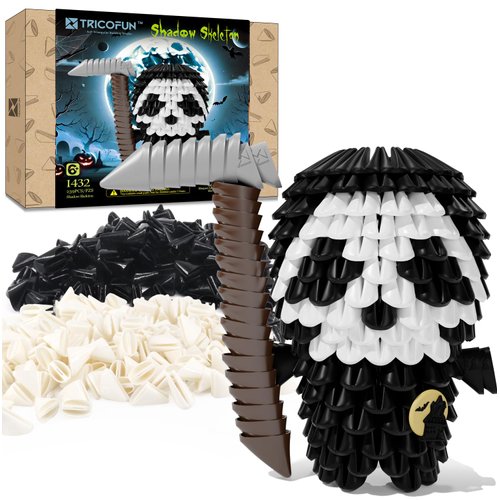 Tricofun Halloween 3D Soft Building Blocks, Soft Assembling Building Kits Pressure-Relief Toys Interlocking Block Sets (Shadow Skeleton)