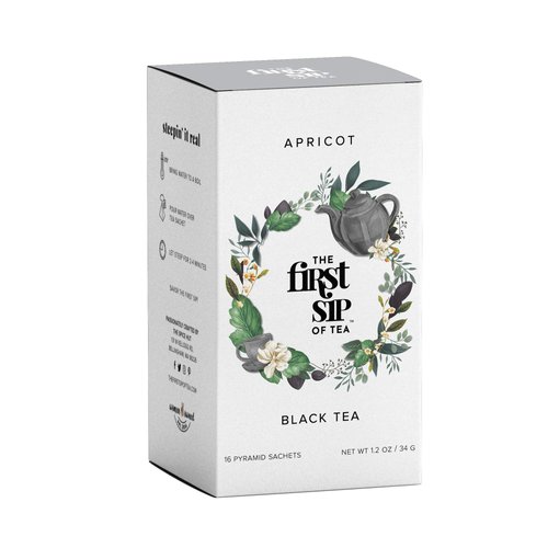 Apricot Black Tea, Pyramid Tea Bags, High Caffeine, Hot & Iced Tea, 16 Cups, Natural, Flavored Black Tea Bags | The Spice Hut, First Sip of Tea