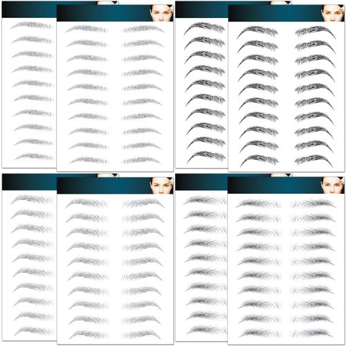 8 Sheets Eyebrows Tattoo Waterproof, 80 Pairs Eyebrow Tattoo Stickers Temporary Eyebrow Tattoos f...