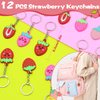BOIKOKY 110 PCS Strawberry Party Favors Set - Berry Birthday Supplies for Kids Girls Includes Drinking Straws, Keychains, Silicone Bracelets, Sticker Strawberry Pinata Filler Goodie Bag Fillers