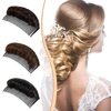 WILLBOND 3 Pieces Invisible False Hair Clips, Increased Hair Pad, Bump It Up Volume Hair Base Fluffy Princess Styling Insert Tool for Women Girls (Black)