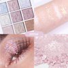 Eye Shadow Palette Makeup,Pink White Purple Glitter Shimmer Sparkle Warm Pastel 9 Colors Eye Shadow Palette,Nude White Cream Eyeshadow Palette Colorful Long Lasting Waterproof Naturing-Looking