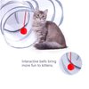 Alicedreamsky Cat Tunnel, Collapsible Tube with 1 Play Ball Toys, 3 Ways Tunnels for Indoor Cats, Puppy, Kitty, Kitten, Rabbit (White and Gray)