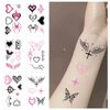 10 Sheets Y2k Aesthetic Temporary Tattoos Stickers for Girls, Cool 2000s Cyber Trendn Temporary Tattoos Stickers Y2K Birthday Themed Party Supplies Decoration Favors Cartoon Sticker for Kids Teens
