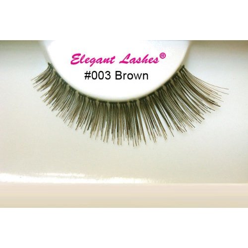 Elegant Lashes #003 Brown - Professional 100% Natural Human Hair False Eyelashes (1 Pair)